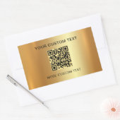 Scanbare QR-code Aangepaste tekst Elegant Faux Gol Rechthoekige Sticker (Envelop)