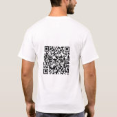 Scanbare QR-code Basic T-shirt voor Mannen op Maat (Achterkant)