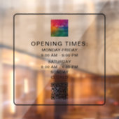 Scanbare QR-code Bedrijfsuren Upload Logo Slank Raamsticker (Vel 2)