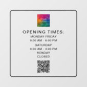 Scanbare QR-code Bedrijfsuren Upload Logo Slank Raamsticker (Vel)