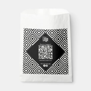 Scanbare QR-code, CTA, www, Social Zwart & Wit Bedankzakje