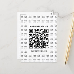 Scanbare QR-code en logo-patroon direct maken Briefkaart