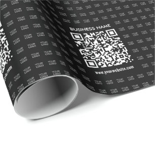 Scanbare QR-code en logo-patroon direct maken Cadeaupapier