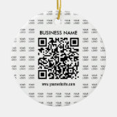 Scanbare QR-code en logo-patroon direct maken Keramisch Ornament (Voorkant)