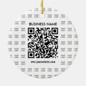 Scanbare QR-code en logo-patroon direct maken Keramisch Ornament (Achterkant)