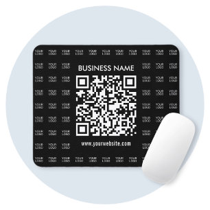 Scanbare QR-code en logo-patroon direct maken Muismat