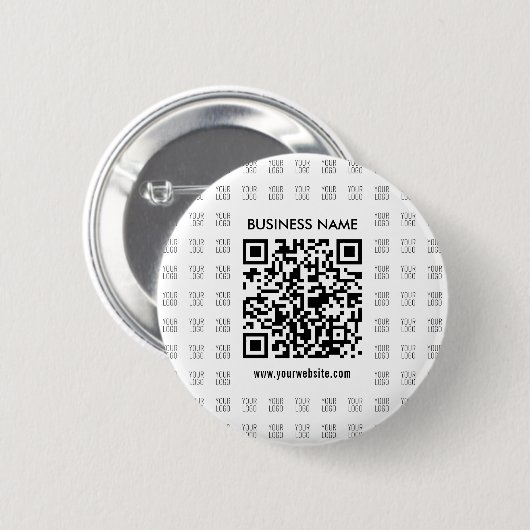Scanbare QR-code en logo-patroon direct maken Ronde Button 5,7 Cm (Voorkant /achterkant)