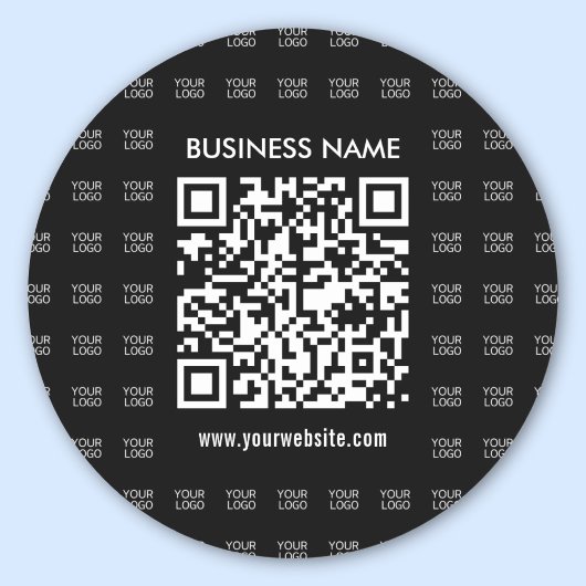 Scanbare QR-code en logo-patroon direct maken Ronde Sticker
