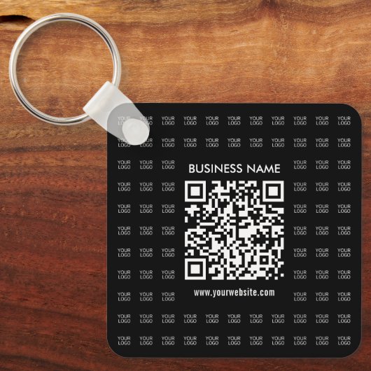 Scanbare QR-code en logo-patroon direct maken Sleutelhanger (Voorkant)
