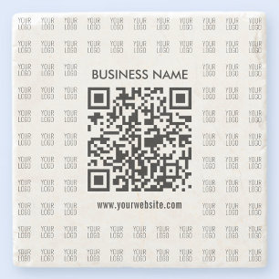 Scanbare QR-code en logo-patroon direct maken Stenen Onderzetter