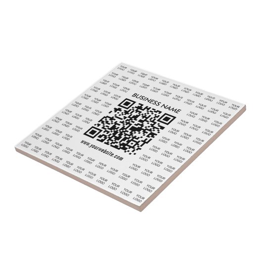 Scanbare QR-code en logo-patroon direct maken Tegeltje (Zijkant)