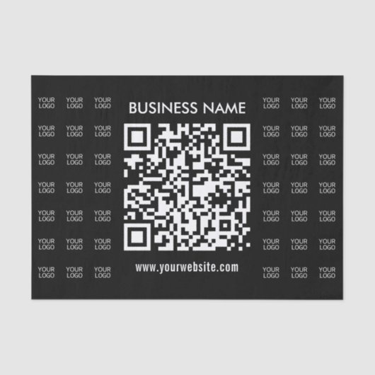 Scanbare QR-code en logo-patroon direct maken Tissuepapier (Voorkant)