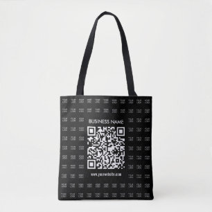 Scanbare QR-code en logo-patroon direct maken Tote Bag
