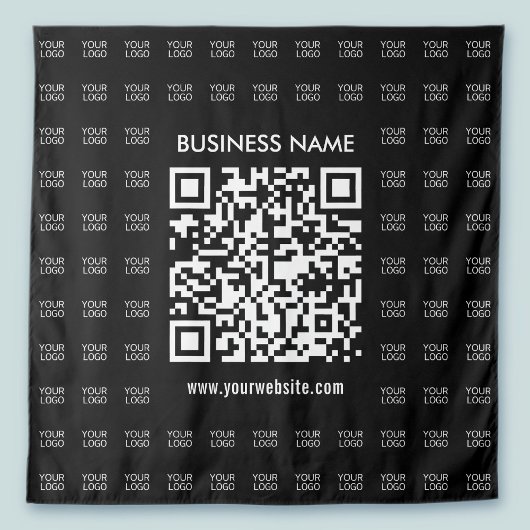 Scanbare QR-code en logo-patroon direct maken Wandkleed