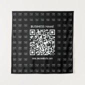 Scanbare QR-code en logo-patroon direct maken Wandkleed (Voorkant)