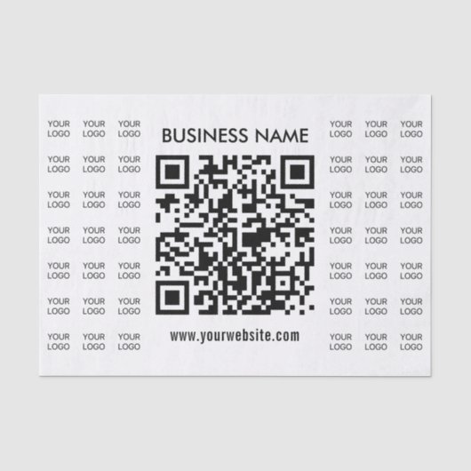 Scanbare QR-code en logo-patroon onmiddellijk make Tissuepapier (Voorkant)