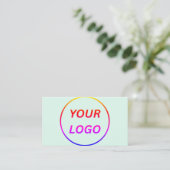 Scanbare QR-code Logo Minimalistische Witte Zakeli Visitekaartje (Staand voorkant)