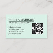 Scanbare QR-code Logo Minimalistische Witte Zakeli Visitekaartje (Achterkant)