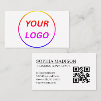 Scanbare QR-code Logo Minimalistische Witte Zakeli Visitekaartje