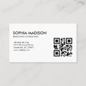 Scanbare QR-code Logo Minimalistische Zakelijke Ka Visitekaartje (Achterkant)