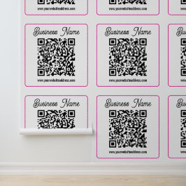 Scanbare QR-code met cursief handschrift Behang