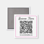 Scanbare QR-code met cursief handschrift Magneet (Voorkant / Achterkant)