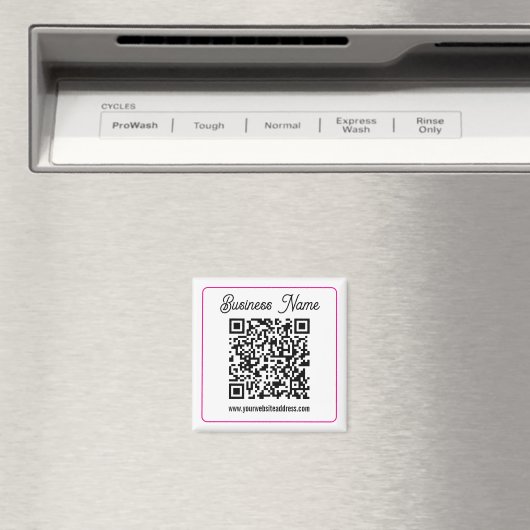 Scanbare QR-code met cursief handschrift Magneet (Insitu (Vaatwasser))