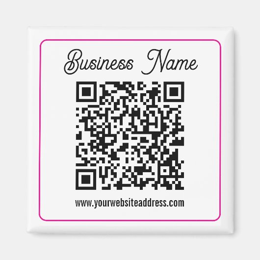 Scanbare QR-code met cursief handschrift Magneet (Voorkant)