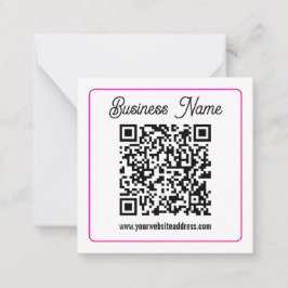 Scanbare QR-code met cursief handschrift Notitiekaartje