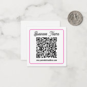 Scanbare QR-code met cursief handschrift Notitiekaartje (Voorkant / Achterkant in situ)