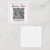 Scanbare QR-code met cursief handschrift Notitiekaartje (Voorkant / Achterkant)