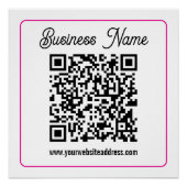 Scanbare QR-code met cursief handschrift Perfect Poster (Voorkant)