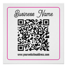 Scanbare QR-code met cursief handschrift Perfect Poster