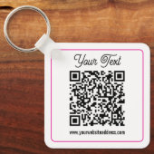 Scanbare QR-code met cursief handschrift Sleutelhanger (Voorkant)