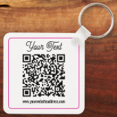 Scanbare QR-code met cursief handschrift Sleutelhanger (Achterkant)