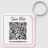 Scanbare QR-code met cursief handschrift Sleutelhanger (Achterkant)