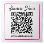 Scanbare QR-code met cursief handschrift Tegeltje (Voorkant)