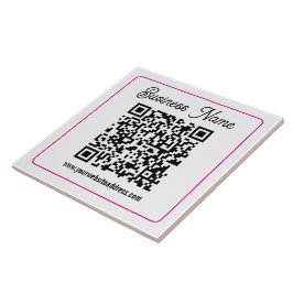 Scanbare QR-code met cursief handschrift Tegeltje