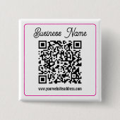 Scanbare QR-code met cursief handschrift Vierkante Button 5,1 Cm (Voorkant)