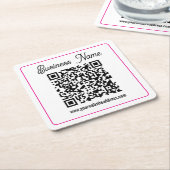 Scanbare QR-code met cursief schrifthandschrift Kartonnen Onderzetters (Schuin)