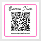 Scanbare QR-code met cursief schrifthandschrift Raamsticker (Vel)