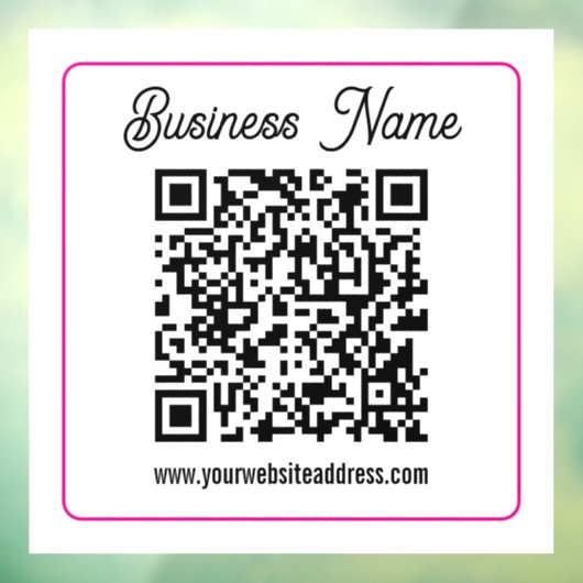 Scanbare QR-code met cursief schrifthandschrift Raamsticker (Vel 3)