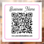 Scanbare QR-code met cursief schrifthandschrift Raamsticker (Vel 2)