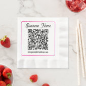 Scanbare QR-code met cursief schrifthandschrift Servet (Insitu)