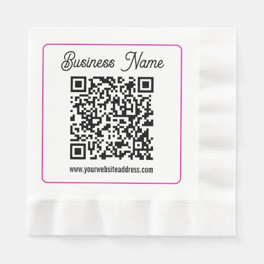 Scanbare QR-code met cursief schrifthandschrift Servet (Voorkant)
