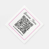 Scanbare QR-code met cursief schrifthandschrift Servet (Hoek)