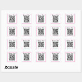 Scanbare QR-code met cursief schrifthandschrift Vierkante Sticker (Vel)