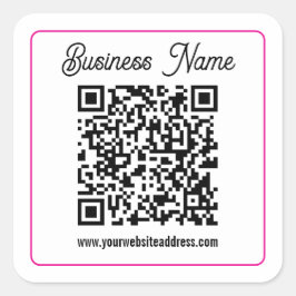 Scanbare QR-code met cursief schrifthandschrift Vierkante Sticker