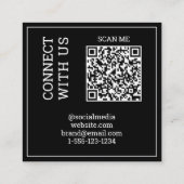 Scanbare QR-code moderne digitale zwart-wit afbeel Vierkante Visitekaartje (Achterkant)