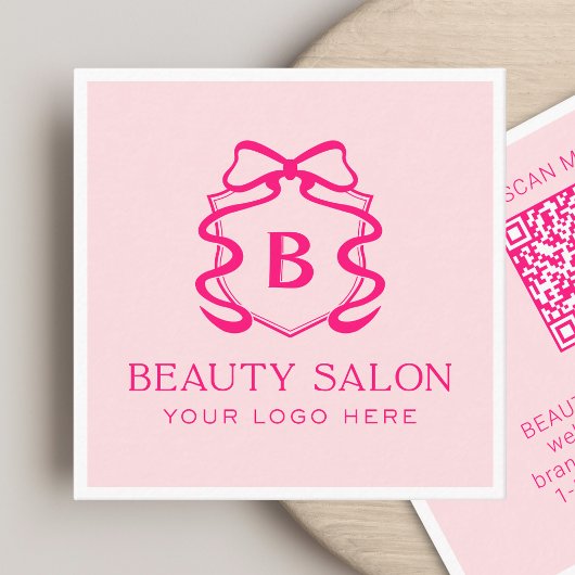 Scanbare QR-code moderne roze schoonheidssalon Vierkante Visitekaartje
